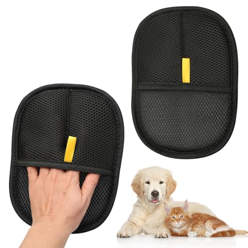 1 Paar Fell Magnet Handschuhe, Fellhandschuhe Größer und Dicker, Tierhaarentferner Handschuhe für Katzen und Hunde, Glattes Fell und Sanfte Massage