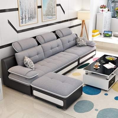 Woodsfreak Luxurious Chester Field Designer Sofa Set for Living and Dining Hall, Light Grey-image-32