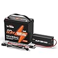 LiTime 12V 100Ah Mini LiFePO4 Battery with 14.6V 20A Dedicated Lithium Battery Charger, 100A BMS, 10-Year Lifespan, Up to 15000 Cycles, Max. 1280Wh Energy, Perfect for RV, Solar, Trolling Motor
