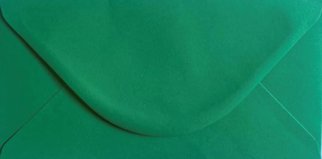 DL Coloured Envelopes for Greeting Cards Wedding Invitations Crafts Business Office 110mm x 220mm - Pack of 25 Envelopes (Dark Green)