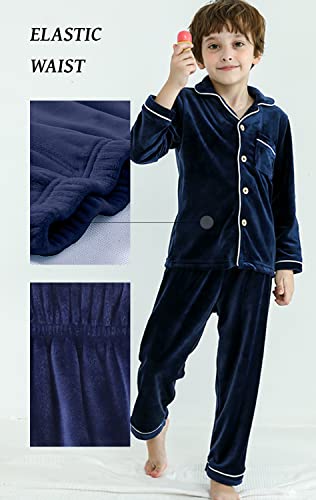 BANGSAUR Kids' Clothing Set, Coral Fleece Clothing, Button Down Winter Warm Long Sleeve Clothing, Boys Girls 3-12 Years4