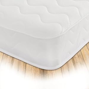 Starlight Beds European Double Mattress. Wave Design 140cm x 200cm Memory Foam Mattress with Springs. Soft, White. (140cm x 200cm)