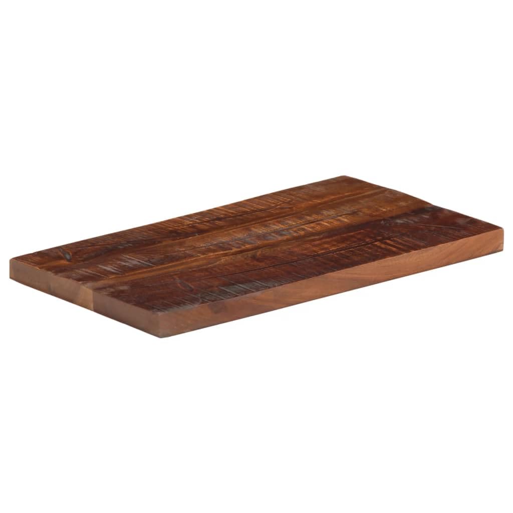 Tablero de mesa de 50 x 20 x 3,8 cm, rectangular, madera de mango de teca reciclada, diseño rústico, fácil de limpiar, mesa de cocina, comedor, para salón, cocina, oficina