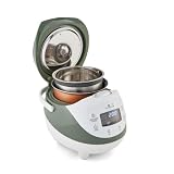 Yum Asia Panda Mini Cuociriso con Ciotola in Ceramica Ninja e Advanced Fuzzy Logic (3,5 tazze, 0,63 litri) 4 Funzioni di Cottura del Riso, 4 Funzioni Multicooker, Display LED (Bianco e verde salvia) - 9
