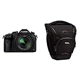 Panasonic LUMIX DMC-FZ1000EG Premium-Bridgekamera (20,1 Megapixel, 16x opt. Zoom, opt. Bildstabilisator, LEICA DC VARIO-ELMARIT Objektiv, 4K Video) schwarz & Amazon Basics SLR-Schultertasche (schwarz)