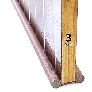 Aeternum Waterproof Door Bottom Seal Strip for Cooling Saver, Dust and Insects Repellent (Brown) - Pack of 3