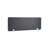 HEFUTE Séparateur de Bureau avec 2 Pinces Écran du Panneau de confidentialité du Partage de Bureau Les Distractions visuelles Fournitures Scolaires Bureau 30 x 80cm Gris