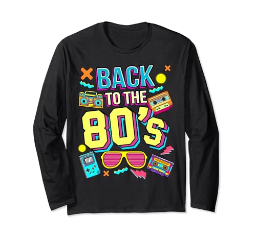 Back to 80's 1980s Vintage Retro Eighties Costume de fête Manche Longue