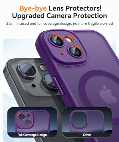 Image of CANSHN Magnetic for iPhone 14 Plus Case, Upgraded [Full Camera Protection] [Compatible with Magsafe] [Translucent Matte] Shockproof Protective Phone Case for iPhone 14 Plus 6.7 inch - Deep Purple
