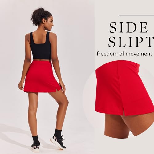 Image of Ekouaer 16 inch Golf Skorts for Woman with Inner Pockets Silicone Grippers Tennis Skirt Quick Dry Athletic Pickleball Skort