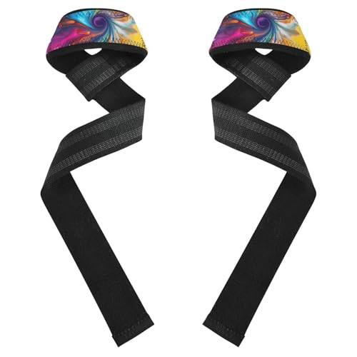 Nander Colorful Tie Dyeing Wrist Straps for Weightlifting,Lifting Straps with Neoprene Cushioned Wrist Padded and Anti-Skid Silicone for Strength Training,Bodybuilding,Deadlifting
