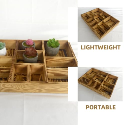 Boîte de rangement pour bijoux Angoily en bois à 10 compartiments