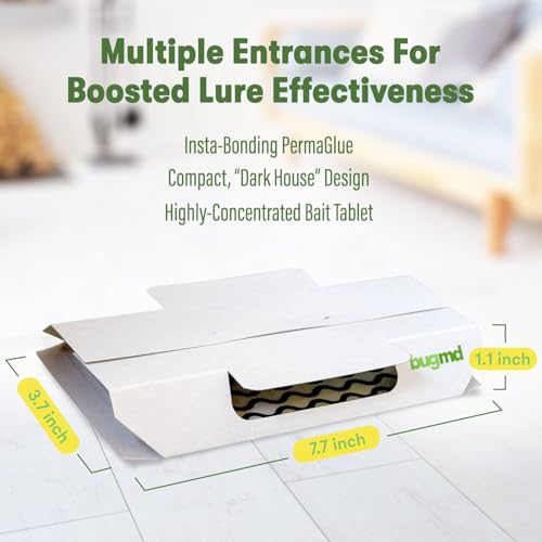 BugMD Kakerlakenfänger (1 Packungen, 12 Fallen) – Indoor Kakerlakenvernichter & Kakerlakenfalle, Klebefalle für Insekten, Kleberfallen Schädlingsabwehr