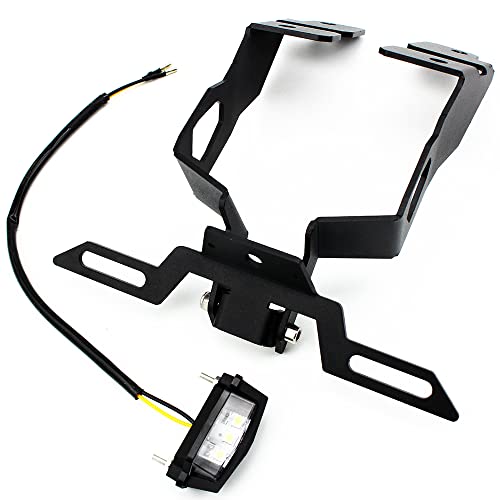 Support de plaque d'immatriculation de moto pour Suzuki GSX-R GSX-S 125/150 2017, 2018, 2019, 2020 avec lumière LED de plaque d'immatriculation