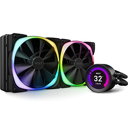 NZXT Kraken Z63 RGB 280mm - RL-KRZ63-R1 - AIO RGB CPU Water Cooling - Customizable LCD Display - Upgraded Pump - RGB Connector - Aer RGB 2 120mm Fan (2 Included)