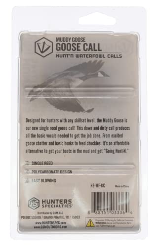 Hunters Specialties Muddy Single Reed Goose Call,Black #TOP3