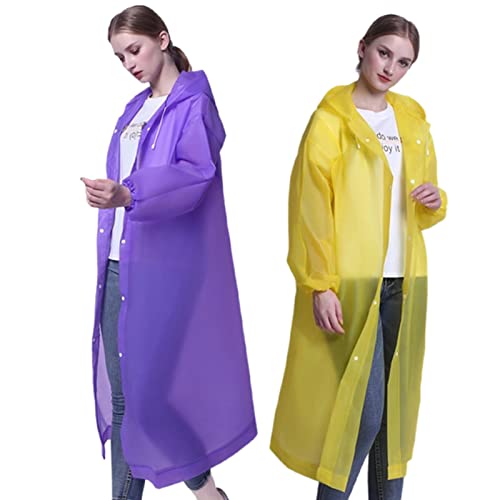 Image of Rain Poncho Raincoats for Adult Reusable - 2-5 Pack EVA Waterproof Rain Coat with Hood, Rain Gear for Men Women