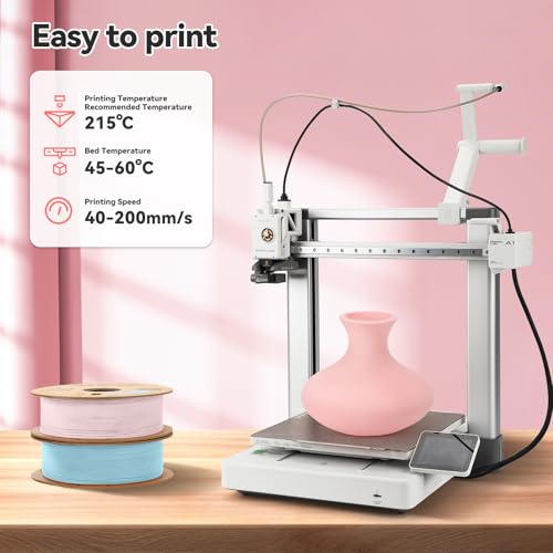 Image of 3DHoJor Matte PLA Filament 1.75mm, Upgrade 1kg*2 Bundle Cardboard Spool PLA Filament 1.75 PLA 3D Printing Filament, Print with Most 3D Printers Using 3D Filament-Peach Pink+Light Blue