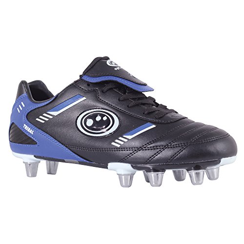 Optimum Rbtbgs8 Botas de Rugby para Hombre, Color Negro/Azul, Talla 45 EU (11 UK)