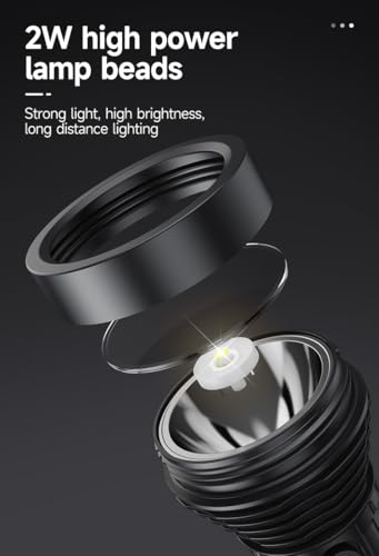 Image of Rechargeable Flashlight - 10000 Lumen High Power LED Torch, 1200M Long Beam, USB-C Charging, 10+ Hours Runtime, Camping, Hiking, Emergency, Outdoor Use (Black-DP-9005B)