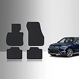 TOUGHPRO Floor Mat Accessories Set Compatible with BMW X1 - All Weather - Heavy Duty - (Made in USA) - Black Rubber - 2016, 2017, 2018, 2019, 2020 (Front Row + 2nd Row)