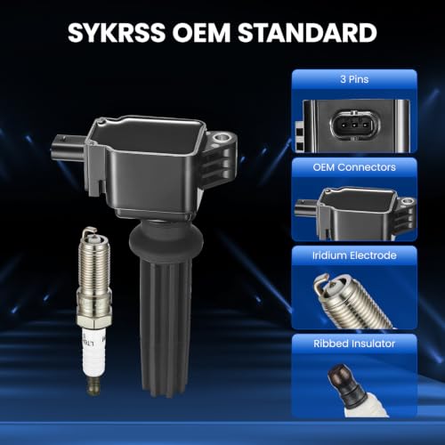 Image of 4 Ignition Coils Pack+4 Spark Plugs- Fix Misfires for Ford Edge /Escape /Explorer /Focus /Fusion /Mustang /Taurus & Lincoln MKC /MKT /MKZ (2.0L /2.3L L4) - Repl.UF670 / CM5Z12029A /LTR6BHX