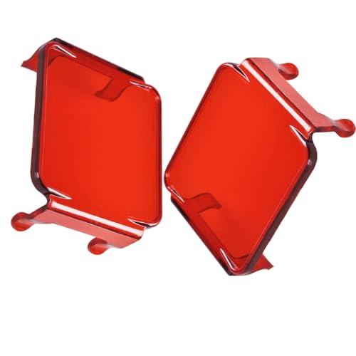 2pcs 3 inch Led Pod Lights Covers Cube Light Covers Dustproof Covers Square Light Bar Lens Covers Protective for ATV Truck SUV 3x3inch Square Cube Pod Led Work Lights Fog Lampshade (2PCS Red Covers)