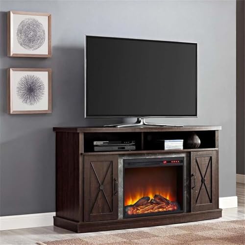 Image of Ameriwood Home Barrow Creek Electric Fireplace TV Stand for TVs up to 60 inch, Espresso