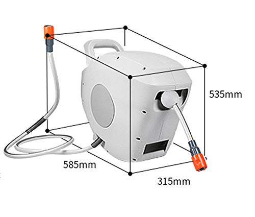 ZHOUGTRY Sprinkler Gardening Wall-Mounted Automatic Telescopic Recycling Pipe Storage Rack Car Wash Watering Nozzle,30 Meters