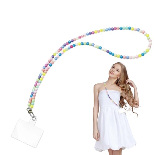 SGERUFZ 1 pz Catena per Cellulare Universale con Perline, Porta Telefono da Collo con Inserto, Cordino per Cellulare Acriliche Colorate, Crossbody per Smartphone, Ciondolo per Cellulare (Multicolore)