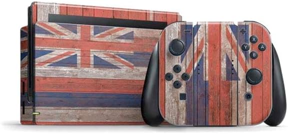 Skinit Decal Gaming Skin Compatible with Nintendo Switch Bundle - California Flag Dark Wood Design