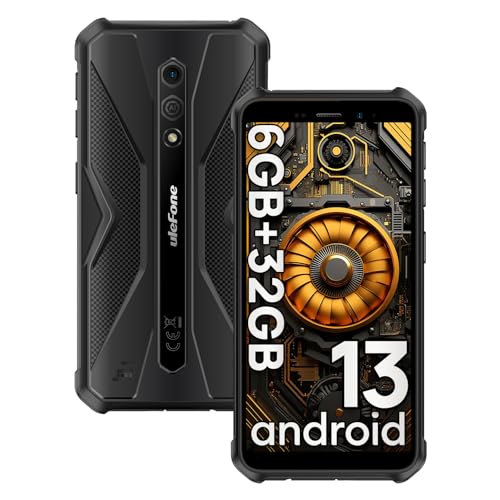 Ulefone Armor X12 Android 13 Go Outdoor Handy(2023), 6GB+32GB/256GB SD Outdoor Smartphone ohne vertrag, 4860mAh Akku,13MP+8MP 5.45' HD+, IP68/IP69K 4G Dual SIM NFC GPS 2 Jahre Garantie Schwarz