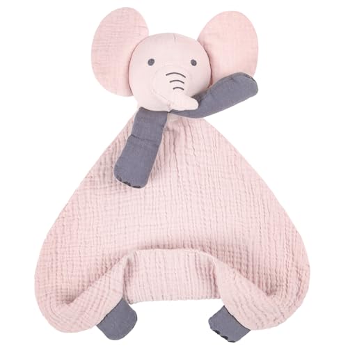 Image of lulumoon Elephant Baby Security Blanket: Skin-Friendly Muslin Snuggle Lovey for Self-Soothe - Newborn Gift for Baby Shower