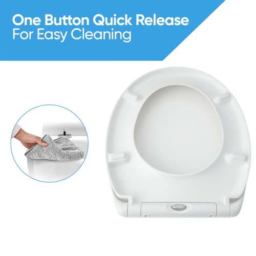Blue Canyon Richmond Duroplastic Toilet Seat with Non-Slip Seat Bumpers & Heavy-Duty Stainless-Steel Hinges -Soft Close Toilet Seat -One Button Quick Release Toilet Seats - Image 4