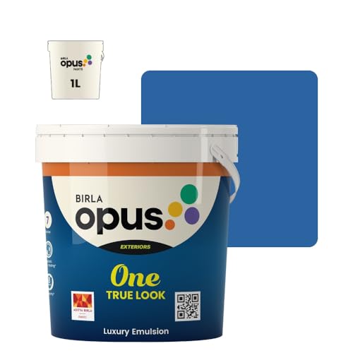 Image of Birla Opus One True Look Luxury Emulsion Paint (1L, Snowed In, Soft Sheen Finish) | Anti-Fading, UV & Algae Protection, Strong Film Intergrity | For Exterior Walls of Home, Office