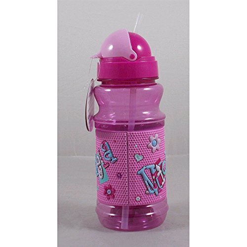 Borraccia sport in plastica con scritta a rilievo