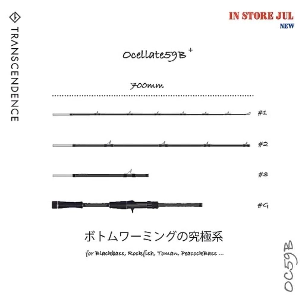 ΣΣTRANSCENDENCE トランスセンデンス ルアーロッド オセレイト Ocellate59B+ OT59/70 トランスセンデンス オセレイト59B+ (5.9ft-7.0ft