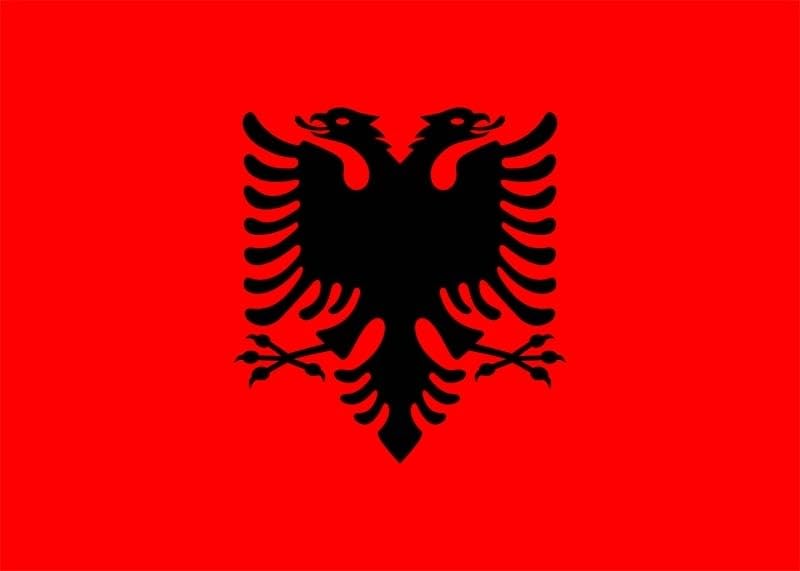 ALBANIEN Stockflagge, Grösse 30x45 cm, ohne Stock, Fahne, Flagge