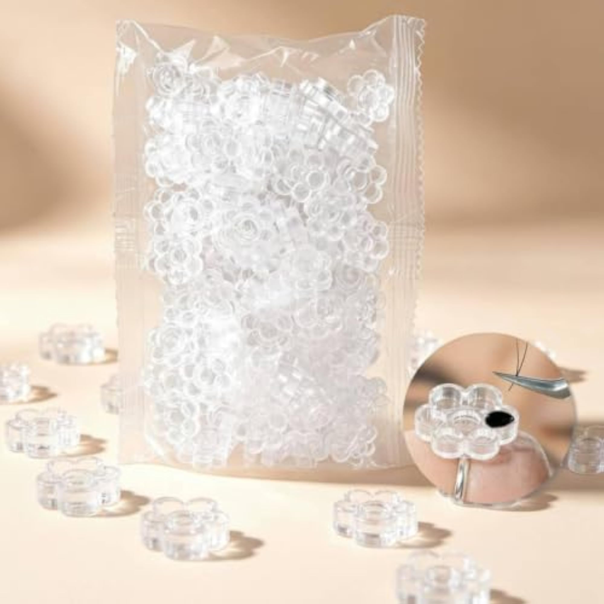 100 Pieces Reusable Transparent Flower Glue Cup