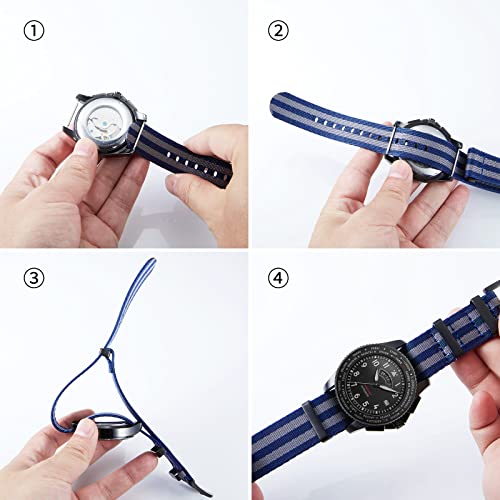 Image of BINLUN Nylon Watch Band Thick G10 Premium Ballistic Nylon Multicolor Replacement Watch Straps with Silver /Black Stainless Steel Buckle for Men Women 18mm 20mm 22mm 24mm