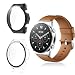 Produktbild Yanwom [2 Stück Hülle für Xiaomi Watch S1 Schutzhülle, Anti-Fall Anti-Kratz TPU Vollschutz Case Cover, Anti-Staub Flexibles Displayschutz Hülle Schutzfolie - Schwarz + Transparent
