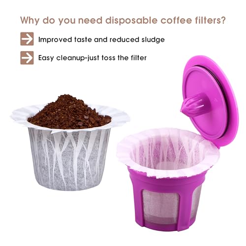 Image of Irmidi 4 Pack Reusable K Cup Coffee Pods with100 Count Disposable Coffee Filters,Compatible with Keurig Single Serve 1.0 and 2.0