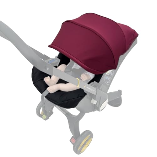 Image of Stroller Accessory Washing Kit Textile Set, Colorful Canopy & Water Resistance Soft Cushion Compatible with DOONA CAR SEAT Strollers (Wine Red)