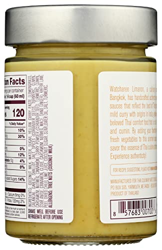 Watcharee's Thai Yellow Curry Sauce | Vegan | Authentic Traditional Thai Recipe | 12Oz Jar (Thai Yellow Curry, 1 Pack) #TOP1