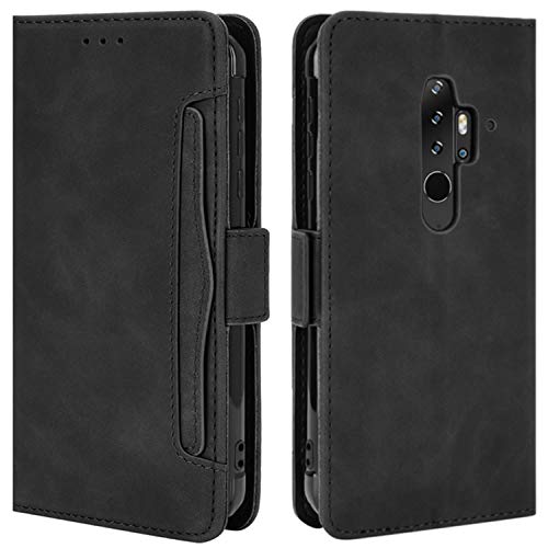 HualuBro Handyhülle für Blackview BV6300 Pro Hülle Leder, Flip Hülle Cover Stoßfest Klapphülle Handytasche Schutzhülle für Blackview BV6300 Pro 2020 Tasche (Schwarz)