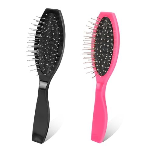 2 cepillos de pelo sintético para mujeres y hombres, de metal, para desenredar las pelucas, 2 unidades