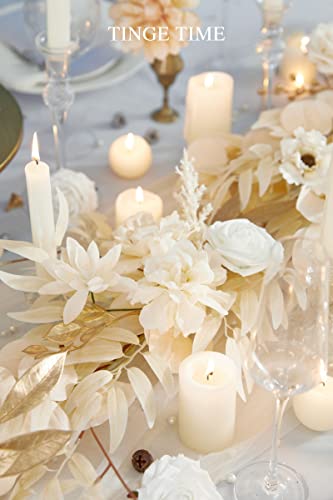 Tinge Time 6Ft Artificial Flower Garland Decoration With Scented Card, Handcrafted Floral Garland With Eucalyptus For Wedding Reception Sweetheart Table Banquet Hall Decor (Champagne) #TOP4