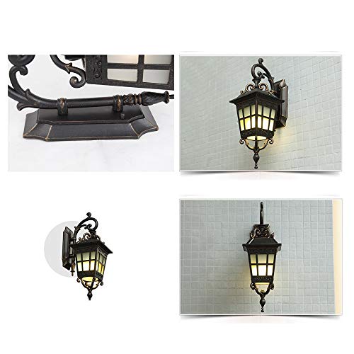Lumière murale extérieur rétro lampe murale décorative en verre dépoli E27 - 5