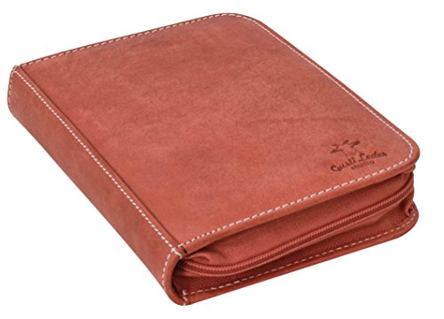 Preisvergleich Produktbild Federtasche Leder Federmäppchen Federmappe Stifteetui Rot