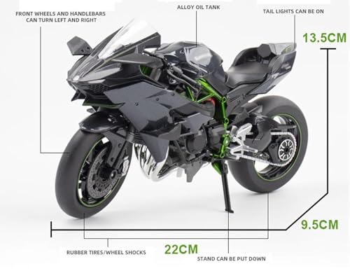 Image of Magicwand 1:12 Scale Die-Cast K.a.w.a.s.a.ki N.i.n.j.a Metal Motorcycle with Stand,Music,Lights for Collector's & Kids